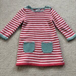 Mini Boden pink stripe sweater dress
